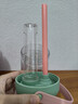 水杯女生高顏值大容量果茶吸管杯夏季新款帶茶隔水杯子 綠色800ml 曬單實(shí)拍圖