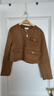 SANDRO秋冬法式女裝迪木爾風(fēng)氣質(zhì)羊毛混紡棕黃色斜紋長(cháng)袖短款外套 棕黃色 S (36) 曬單實(shí)拍圖