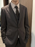 報喜鳥(niǎo)馬甲男裝秋季款男士商務(wù)正裝羊毛時(shí)尚單排五扣無(wú)領(lǐng)西裝小馬甲男款 礫石色斜紋凈色 M -48(175/92) 曬單實(shí)拍圖