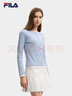 FILA 斐樂(lè )官方女子針織長(cháng)袖衫2025冬新款時(shí)尚經(jīng)典休閑修身亨利衫 艾麗斯藍-LB S 160/80A/S 曬單實(shí)拍圖