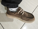 百麗男鞋舒適休閑鞋26夏新厚底增高4cm透氣輕盈布鞋8WK04 棕色 39 曬單實(shí)拍圖