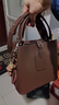 CALWAN KEODH水桶包包女包牛皮大容量單肩手提斜挎包生日禮物送女友老婆 【咖啡色】輕奢時(shí)尚百搭簡(jiǎn)約實(shí)用走心女生閨蜜 曬單實(shí)拍圖