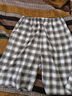 浪莎睡褲男夏季男士純棉10A抑菌家居短褲日系格子薄款睡褲口袋可外穿 黑白格 XL 【建議125-145斤】 曬單實(shí)拍圖