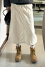 優(yōu)衣庫女裝棉質(zhì)中裙/半身裙裙子26春夏新款482283 01 乳白色 S 曬單實(shí)拍圖