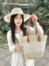 偶森草帽女大帽檐防曬帽托特包兩件套草編大容量包海邊沙灘度假風(fēng)穿搭 曬單實(shí)拍圖