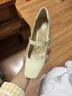 蹀愫2026年春季新款氣質(zhì)通勤增高粗跟約會(huì )單鞋珍珠方頭心動(dòng)瑪麗珍鞋 奶白色 37 曬單實(shí)拍圖