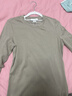 UR秋季新款女裝簡(jiǎn)約基礎百搭圓領(lǐng)修身長(cháng)袖T恤UWB440043 綠卡其 L 曬單實(shí)拍圖