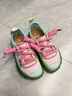 OETZI休閑鞋情侶新款丑萌帆布鞋百搭拼色厚底果凍大頭丑潮鞋 淺綠/桃紅/淺藍T24341539 36 曬單實(shí)拍圖