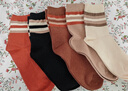 貓人女士襪子女秋冬季中筒襪女100%純棉堆堆襪抗菌防臭吸汗百搭5雙裝 曬單實(shí)拍圖