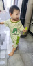 G.duck小黃鴨兒童連體睡衣春秋薄款嬰兒寶寶防踢睡袋男童卡通恐龍家居服 綠色 100 尺碼2~3歲【 90-100cm】 曬單實(shí)拍圖
