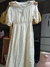 香影度假風(fēng)波西米亞白色連衣裙女2026夏裝新款含亞麻收腰v領(lǐng)裙子 米白 S 155/80A/85-95斤 曬單實(shí)拍圖