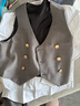 衣諾坊兒童西服馬甲套裝男童演出服灰色禮服 高級灰：馬甲套裝 140CM 曬單實(shí)拍圖