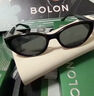 BOLON暴龍眼鏡【丁禹兮同款】26年新品太陽(yáng)鏡貓眼墨鏡偏光男女款BL3236 【明星同款】C10 亮黑色+深灰色鏡片 曬單實(shí)拍圖