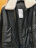 UR冬季新款女裝氣質(zhì)拼接撞色毛領(lǐng)抽繩PU棉服UWM150071 黑色 (偏寬松) S 曬單實(shí)拍圖
