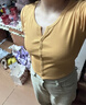 UR2026夏季新款女裝休閑簡(jiǎn)約百搭紐扣式修身短袖T恤UYY450058+ 姜黃色 (偏短) M 曬單實(shí)拍圖