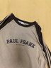 大嘴猴（paul frank）長(cháng)袖t恤男春秋季條紋純棉寬松衛衣男打底內搭外套 卡其拼深棕 L 曬單實(shí)拍圖