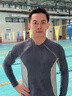 拓勝（TOSWIM）男士泳衣長(cháng)袖短褲沙灘海邊防曬潛水沖浪服游泳褲套裝防尷尬 【清灰極浪】單上衣 M 【身高160-165cm體重50-60kg】 曬單實(shí)拍圖