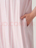 MUJI 女式 涼感雙層紗織 短袖睡裙家居服 26年夏季新品 FD45CC6S 煙熏粉色豎條紋 L -XL 170/92A 曬單實(shí)拍圖
