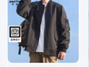 大嘴猴（paul frank）夾克男士春秋季潮寬松外套男美式飛行休閑工裝男裝 黑色 XL 曬單實(shí)拍圖