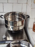 蘇泊爾SUPOR 蒸鍋真味鮮不銹鋼雙層復底30cm蒸魚(yú)鍋加高鍋蓋蒸籠EZ30BS04 曬單實(shí)拍圖