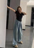 莫代爾天絲直筒牛仔褲女2026新款春夏薄款大碼遮跨寬松顯瘦小個(gè)子闊腿褲 藍色【常規款】 S 適合85-105斤 曬單實(shí)拍圖