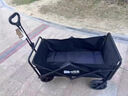 探險者（TAN XIAN ZHE）戶(hù)外露營(yíng)小推車(chē)折疊露營(yíng)推車(chē)營(yíng)地拖車(chē)野餐桌板手拉車(chē)擺攤快遞車(chē) 150L 【曜石黑】-實(shí)心萬(wàn)向輪 曬單實(shí)拍圖