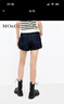 MO&Co.夏季學(xué)院風(fēng)A字壓褶高腰牛仔短褲裙褲M(mǎn)BC2SOTT08 曬單實(shí)拍圖