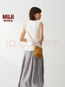 MUJI 紙編 斜挎包 包包女包 便攜 單肩 貝殼狀 淺棕色 曬單實(shí)拍圖