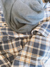 蓋璞男裝秋季款法蘭絨格紋拼接連帽長(cháng)袖襯衫上衣美版799402 曬單實(shí)拍圖