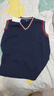 衣諾坊兒童毛衣馬甲背心針織衫校服 藏青毛衣(男女通用)XL碼 曬單實(shí)拍圖
