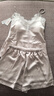 歐迪芬睡衣女士帶胸墊夏季薄款蕾絲仿真絲冰絲吊帶短褲可外穿家居服L 曬單實(shí)拍圖