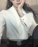 伯德小姐白色襯衫v領(lǐng)職業(yè)裝女西裝內搭上衣正裝面試日常通勤雪紡襯衣 曬單實(shí)拍圖