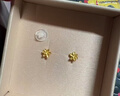 六福珠寶 足金梔子花黃金耳釘 計價(jià) G01G0027DS 約1.03克 曬單實(shí)拍圖