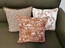巧品真皮沙發(fā)上的抱枕客廳沙發(fā)輕奢高級感靠墊套簡(jiǎn)約橘色靠背墊法式復 橘色剪白色花紋45x45cm 枕套 +枕芯 曬單實(shí)拍圖