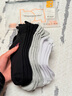 頂瓜瓜100%純棉襪子男士春夏季休閑襪10A級抗菌防臭艾草精油薄款短襪 曬單實(shí)拍圖