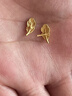 周六福（ZLF）  黃金耳飾女足金在逃公主羽毛耳釘少女夢(mèng)羽 計價(jià) 1.42g 曬單實(shí)拍圖