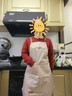 光多拉防水圍裙廚房防油污家用做飯無(wú)袖工作服男士女士通用家務(wù)清潔粉色 曬單實(shí)拍圖