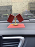 黃銅國旗桌面臺旗中國車(chē)用小紅旗汽車(chē)中控擺件車(chē)內裝飾品高檔 兩面紅旗黃銅擺件+防滑墊 曬單實(shí)拍圖