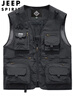 JEEP SPIRIT吉普工裝馬甲男士春夏季釣魚(yú)背心機能多口袋外套男裝 深灰 3XL 曬單實(shí)拍圖