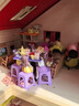 微縮迷你卡通折疊方圓桌創(chuàng  )意過(guò)家家女孩玩具娃娃屋場(chǎng)景食玩擺件 【豪華版】庫洛米+KT貓(2圓桌8椅8少女16隨機食玩 曬單實(shí)拍圖