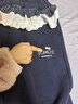 瑪米瑪卡（MOMOCO）女童褲子秋季童裝兒童長(cháng)褲休閑甜美花邊針織褲 02藏青   110    曬單實(shí)拍圖