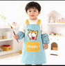 9i9寶寶圍裙防水兒童罩衣畫(huà)畫(huà)衣小孩吃飯衣防臟易擦反穿衣加袖套老虎 曬單實(shí)拍圖