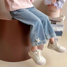 女童褲子秋裝2025秋冬新款中小童直筒褲女孩洋氣牛仔褲兒童闊腿褲 K-158小兔牛仔褲 90 建議身高80-90cm 曬單實(shí)拍圖
