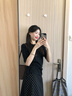 OZXL巨好看波點(diǎn)醋酸緞面半身裙女春夏2026新款垂感直筒中長(cháng)包臀a字裙 黑色 【專(zhuān)柜品質(zhì)】 L  /28 建議110-120斤 曬單實(shí)拍圖