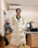 LILY2025冬新款女裝簡(jiǎn)約90鵝絨連帽修身收腰米白色羽絨服外套長(cháng)款 604米白 L 曬單實(shí)拍圖