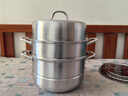 康巴赫304不銹鋼三層蒸鍋蒸籠復底大湯蒸鍋多功能鍋具30cm燃氣灶通用 曬單實(shí)拍圖