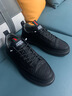 奧康（Aokang）男鞋休閑鞋子男款厚底板鞋男士皮鞋2026春季新款潮流百搭黑色潮鞋 黑色 41 曬單實(shí)拍圖