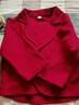 矜持范小個(gè)子毛呢短外套女秋冬新款韓版上衣時(shí)尚七分袖百搭小西裝潮 酒紅 XL 101-116斤 曬單實(shí)拍圖
