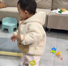 嘟嘟家兒童加厚搖粒絨外套寶寶冬裝連帽衫男童女童上衣嬰幼兒童裝卡通款 米白色 90 曬單實(shí)拍圖
