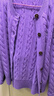 納維凱爾意大利小帆船女士全羊毛絞花針織開(kāi)衫毛衣外套2334094512紫M 曬單實(shí)拍圖